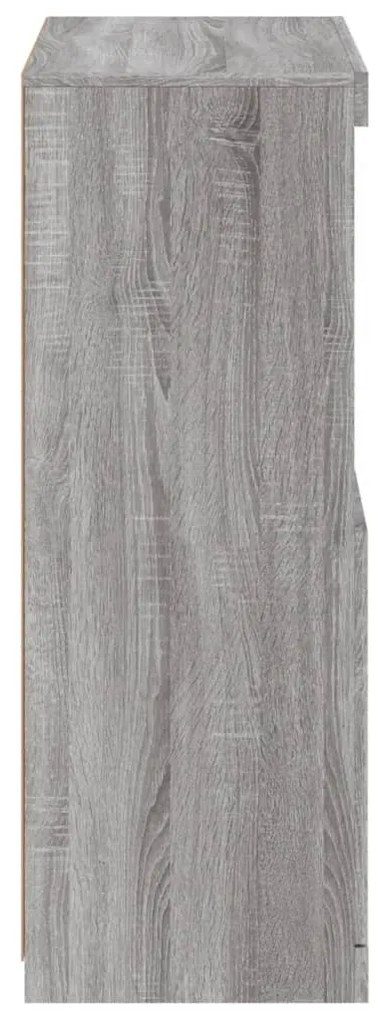 Aparador com luzes LED 60,5x37x100 cm cinzento sonoma