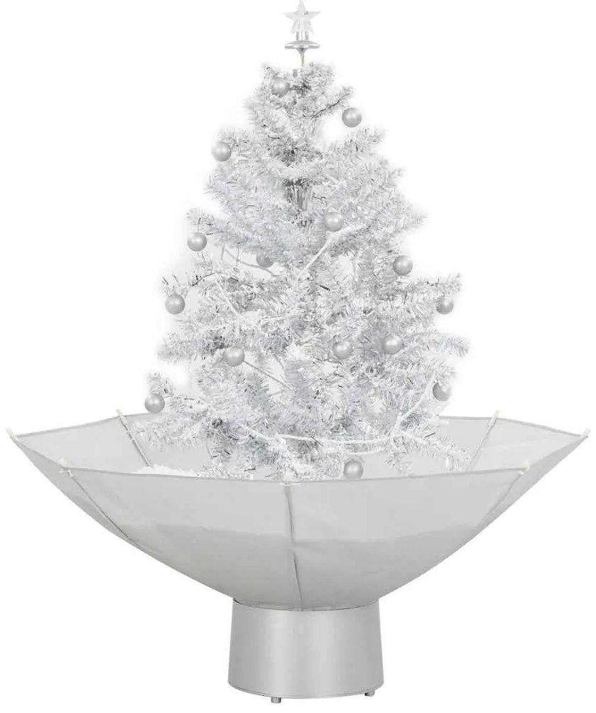 Árvore de Natal com neve base formato guarda-chuva 75 cm branco