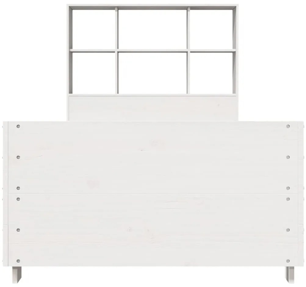 Cama sem colchão 90x200 cm madeira de pinho maciça branco
