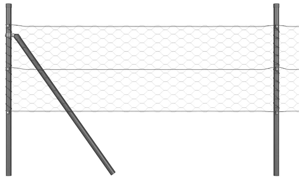 Cerca Hexagonal vidaXL Cinza 0.4x10 m Aço