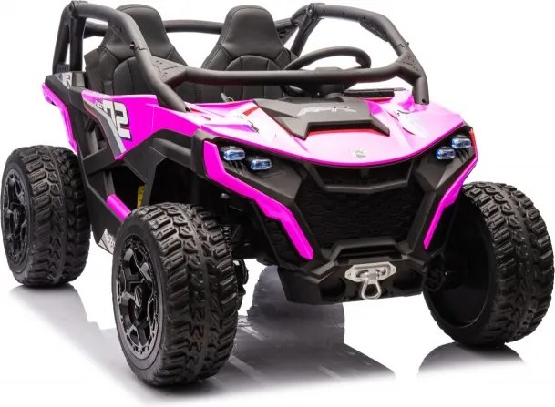 Carro elétrico infantil DRACO 24V 2 Lugares 4x4, Rodas Borracha Rosa