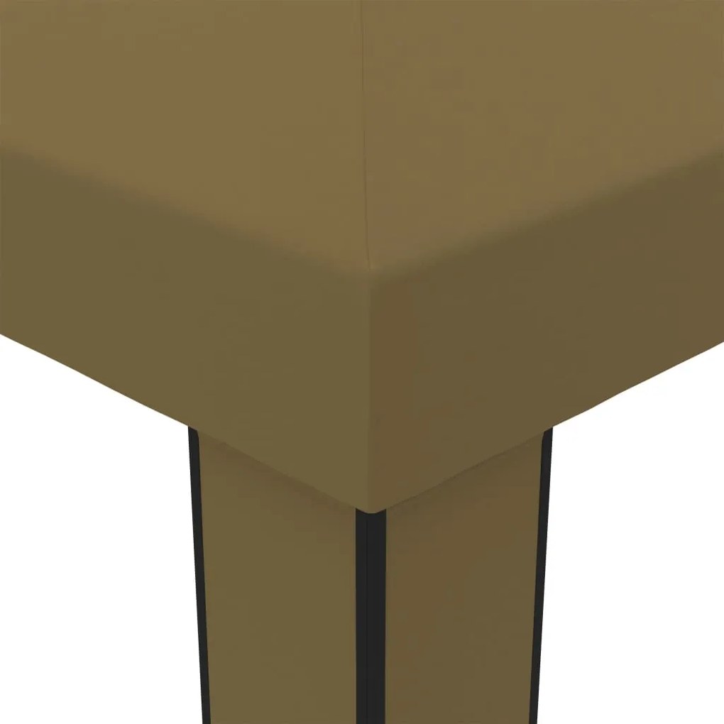 Gazebo com telhado duplo 3x6 m 180 g/m² cinza-acastanhado