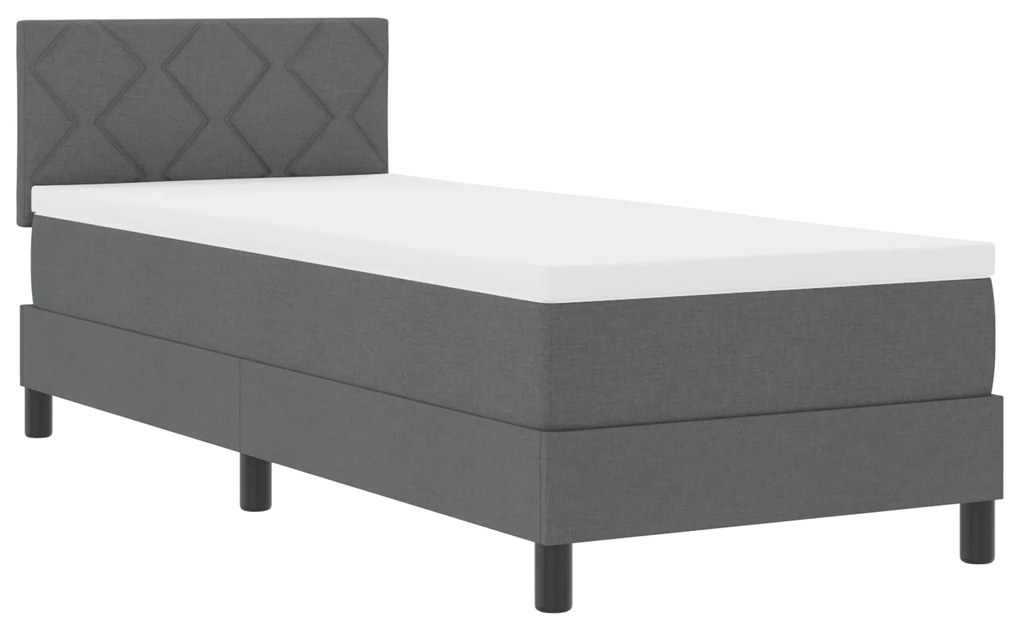Cama Box com Colchão Cinza Escuro 80x200 cm Tecido