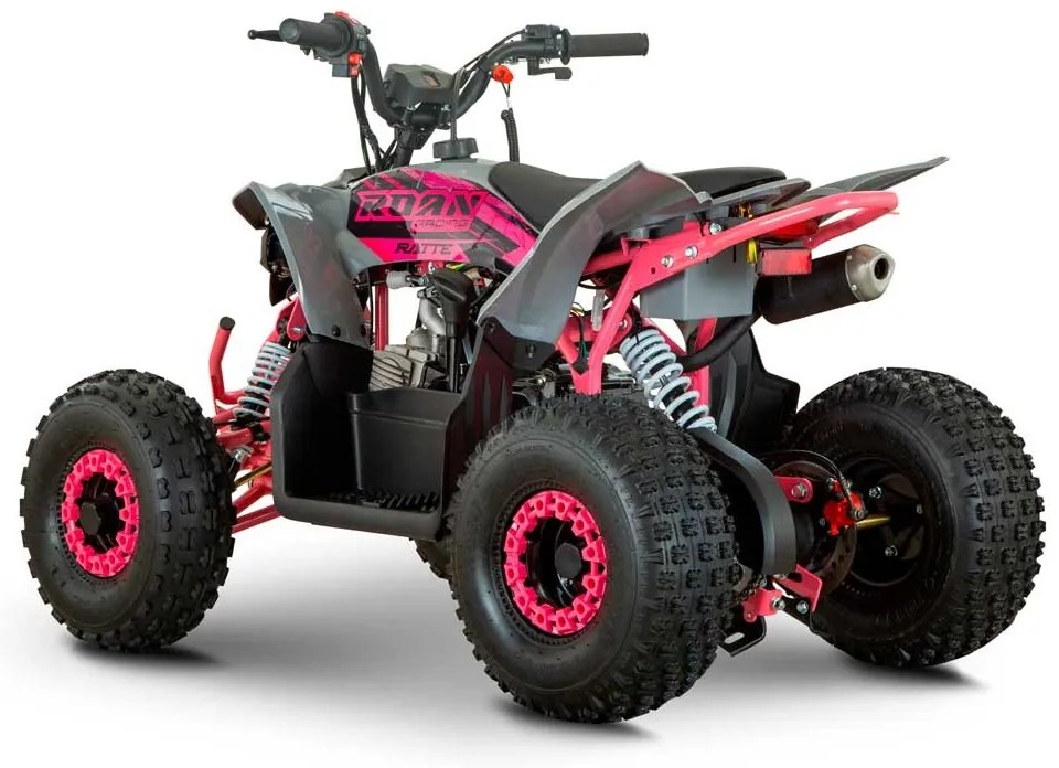 MINI MOTO 4 GASOLINA PARA CRIANÇAS  velocidade até 50Km/h C/Limitador 110cc Roan Ratte R6 Automática Rosa