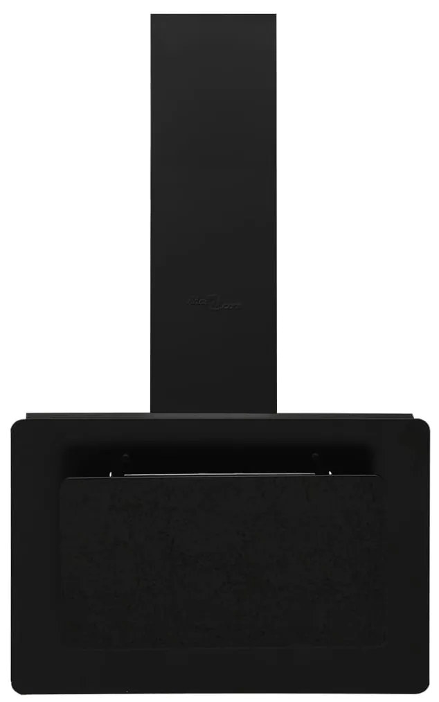 Exaustor de parede 60 cm aço inoxidável e vidro temperado preto
