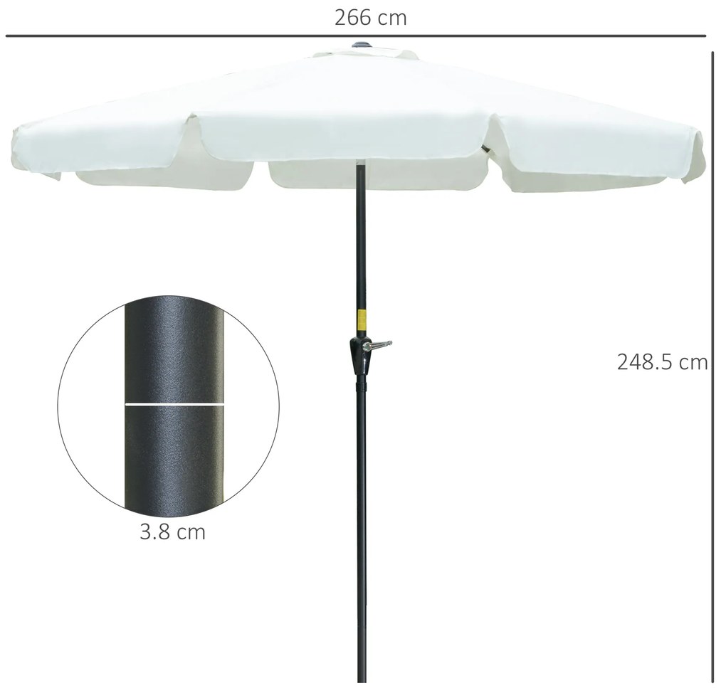 Chapéu de Sol de Jardim Ø266x250 cm Proteção UV50+ Chapéu de Sol de Al