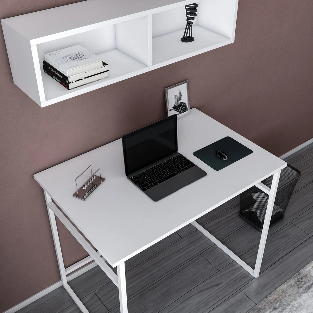 Secretária Hussum – Branco – 90 cm x 60 cm x 75 cm