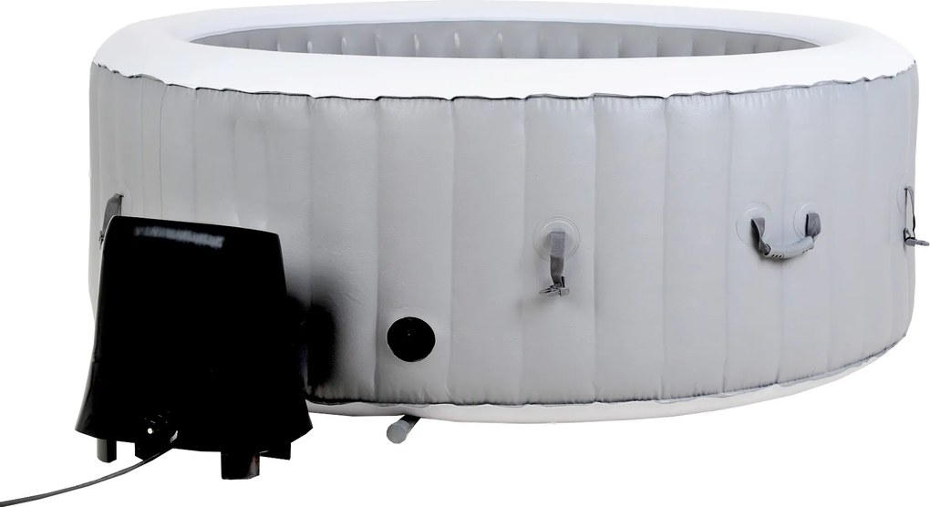 Spa insuflável portátil para 4 Pessoas com bolhas, banheira de hidromassagem, jacuzzi, cinzento