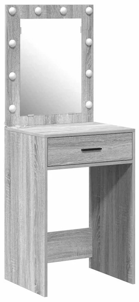 mesa de maquilhagem vidaXL com luzes LED Cinzento Sonoma 50x41x135 cm