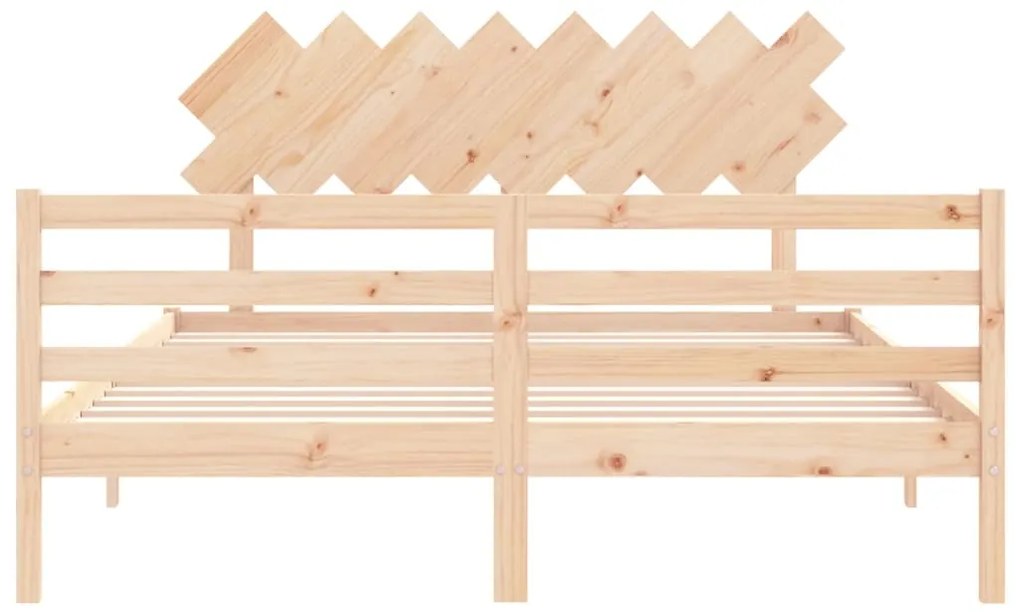 Estrutura de cama com cabeceira 160x200 cm madeira maciça