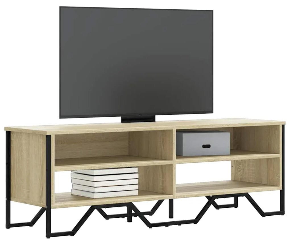 vidaXL Móvel p/ TV 122x34x41 cm madeira processada carvalho sonoma