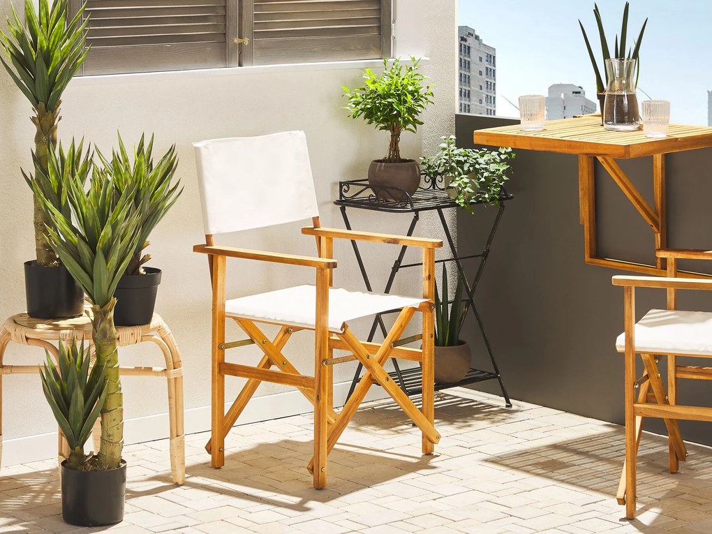 Mesa para varanda de madeira clara 60 x 40 cm UDINE Beliani