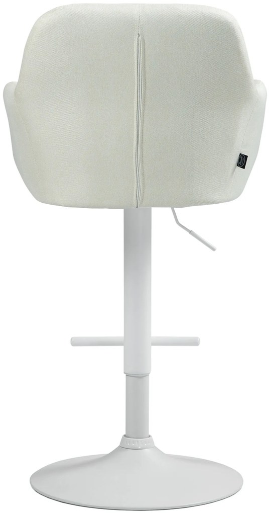 Banco de bar Natoma em tecido com estrutura branca 97-118 x 57 x 59 cm Creme