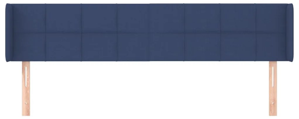 Cabeceira de cama c/ abas tecido 183x16x78/88 cm azul