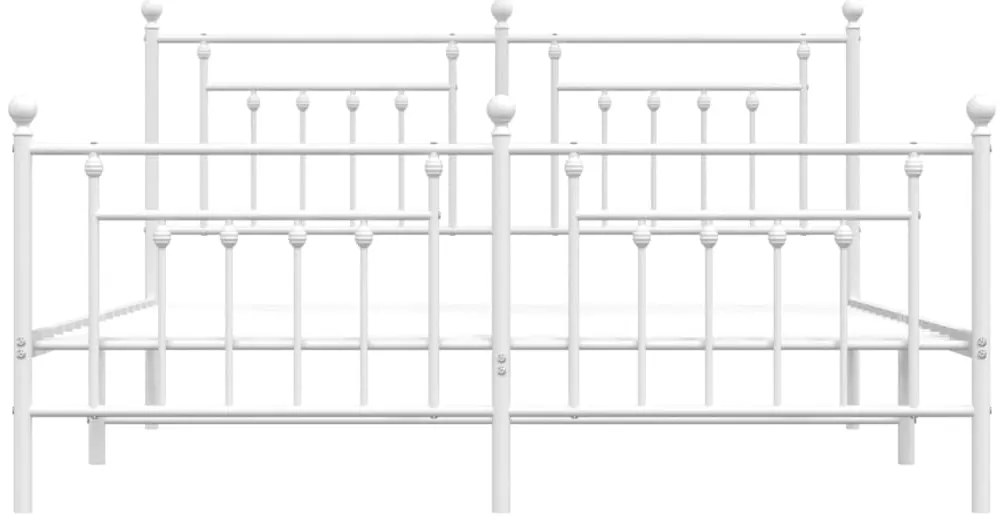 Estrutura de cama com cabeceira e pés 160x200 cm metal branco