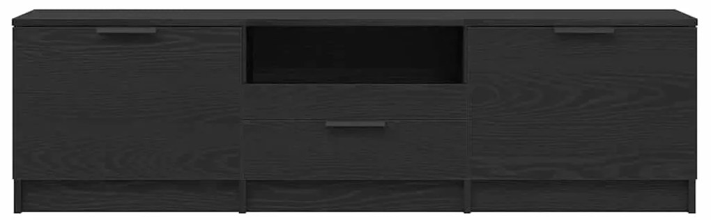 Armário de TV vidaXL - Carvalho Preto - 140x35x40 cm - Feito de Madeir