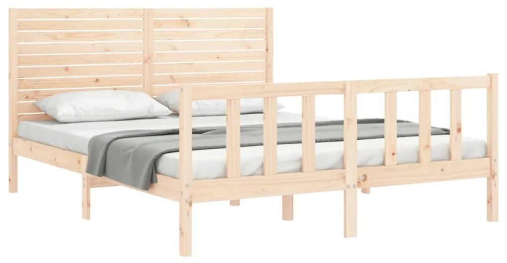 Estrutura de cama King Size com cabeceira madeira maciça