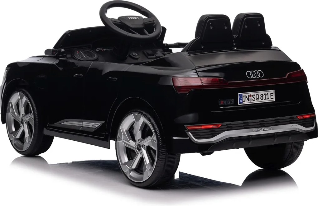 Carro elétrico para Crianças 12V 4x4 Audi SQ8, Rodas de espuma EVA, comando, assento Couro ecológico Preto