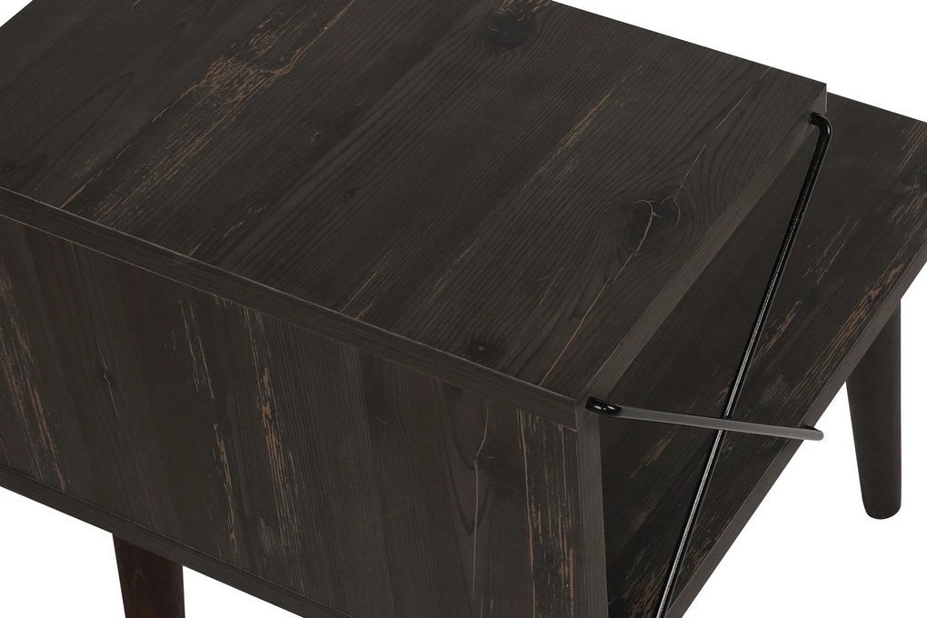 Mesa de Cabeceira Cross – Castanho Escuro – 50x55x40 cm