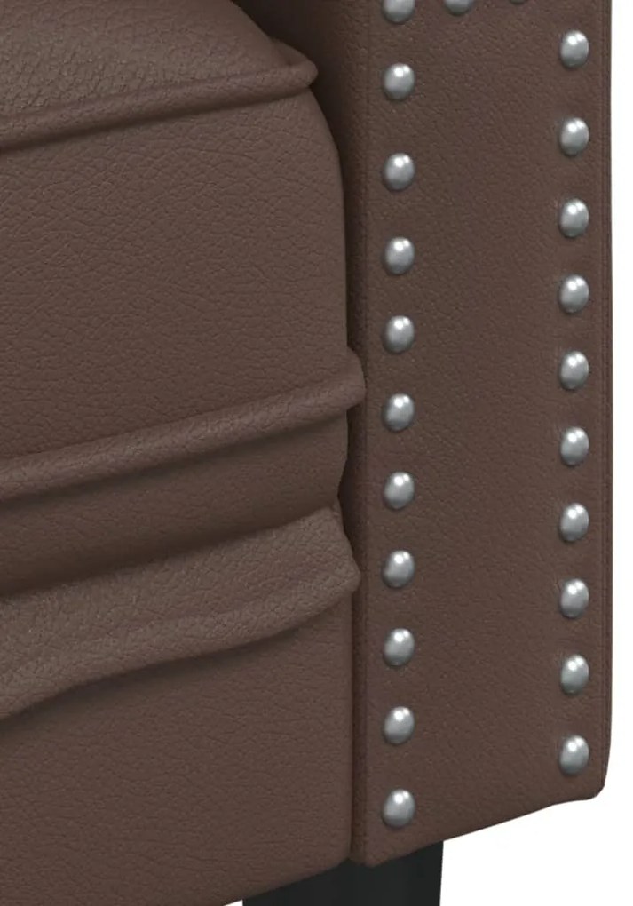 Sofá chesterfield 2 lugares couro artificial castanho