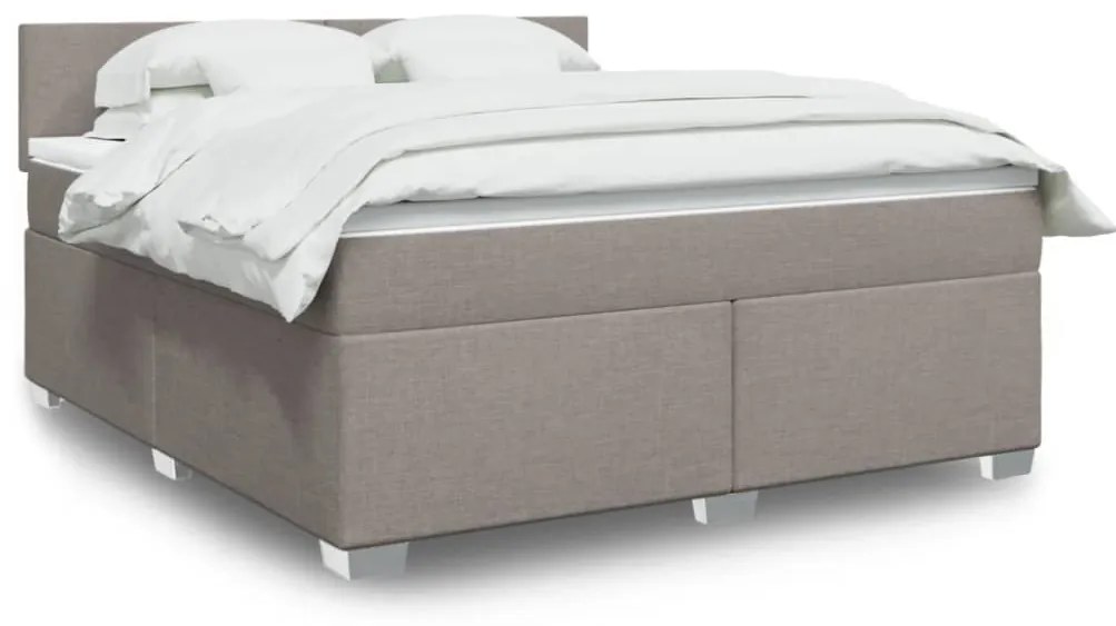 vidaXL Cama com molas/colchão 180x200 cm tecido castanho-acinzentado