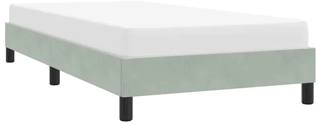 Estrutura de cama sem colchão 80x210 cm veludo cinzento-claro