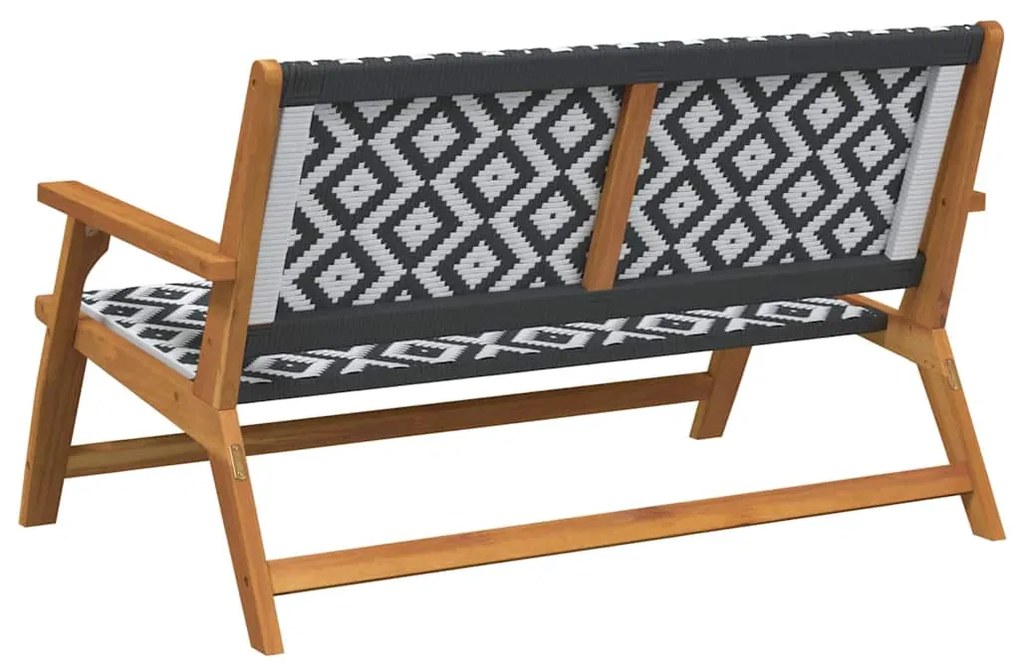 Banco de Jardim Preto e Branco 122x76x73.5 cm Madeira de Acácia Maciça