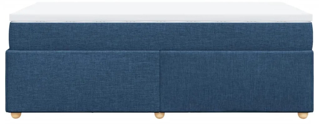 Cama com molas/colchão 80x200 cm tecido azul