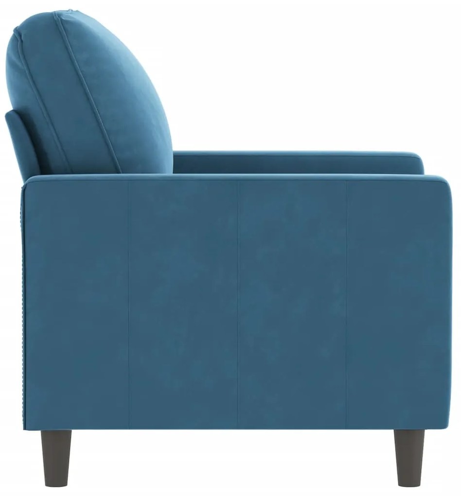 Poltrona 60 cm veludo azul