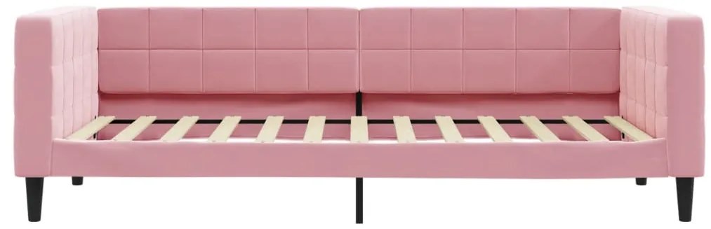 Sofá-cama com colchão 100x200 cm veludo rosa
