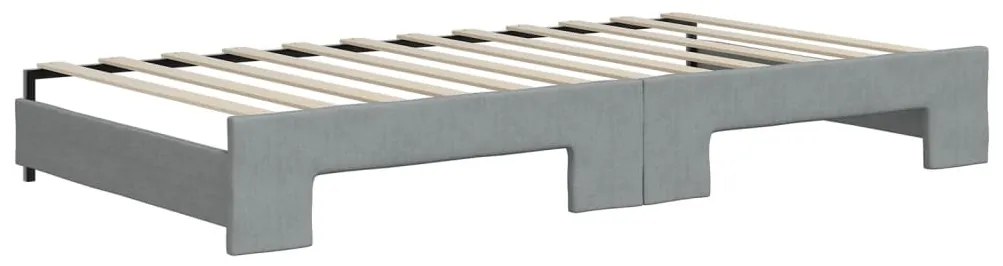 Sofá-cama c/ gavetão e colchões 100x200cm tecido cinzento-claro