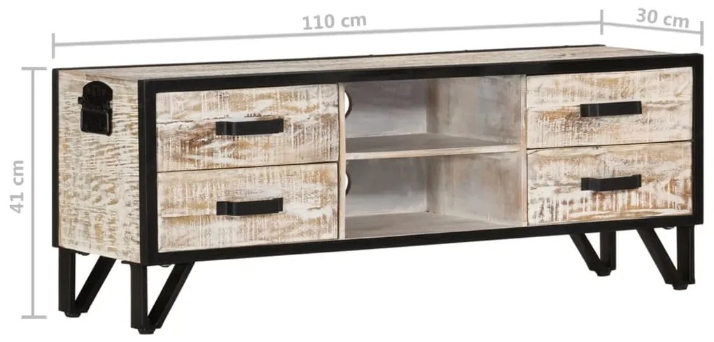 Móvel de TV 110x30x41 cm madeira de acácia maciça