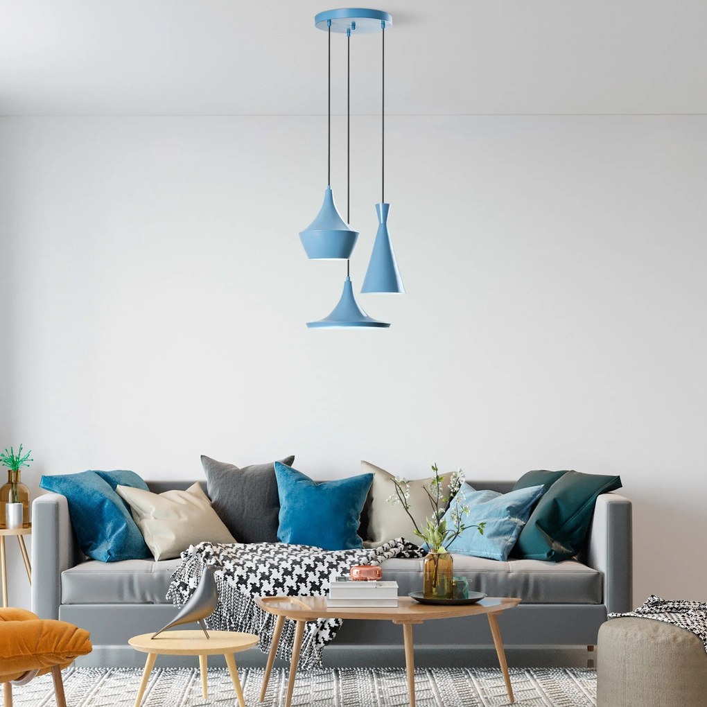 Candeeiro de Teto Tom – Azul Claro – Diâmetro 45 cm