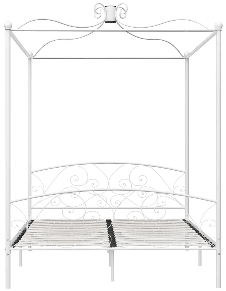 Estrutura de cama dossel 160x200 cm metal branco