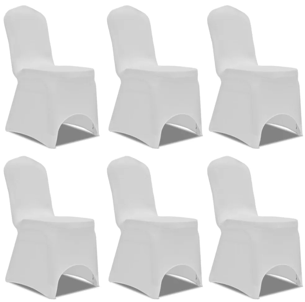 Capa elástica para cadeira / 6 peças, Branca