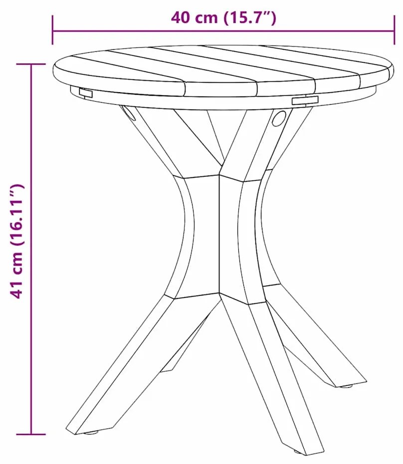 Mesa de Jardim Ø40x41 cm Madeira Sólida de Teca