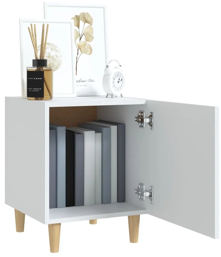 Mesa de cabeceira derivados de madeira branco