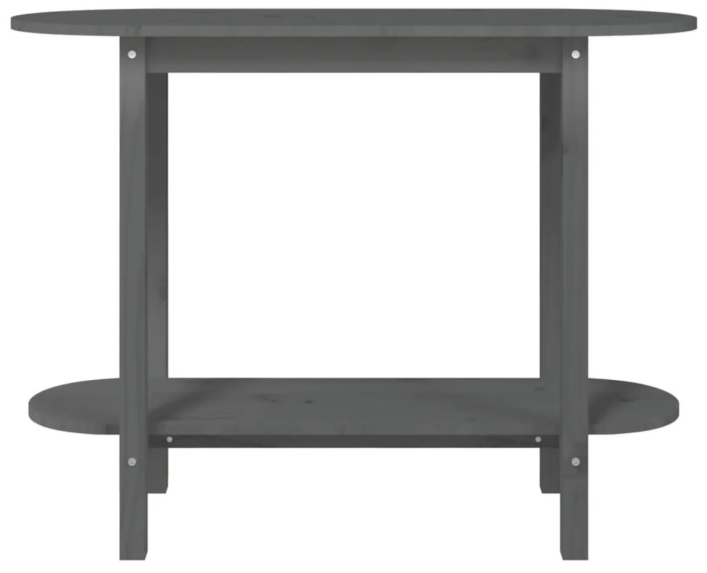 Mesa consola 110x40x80 cm madeira de pinho maciça cinzento