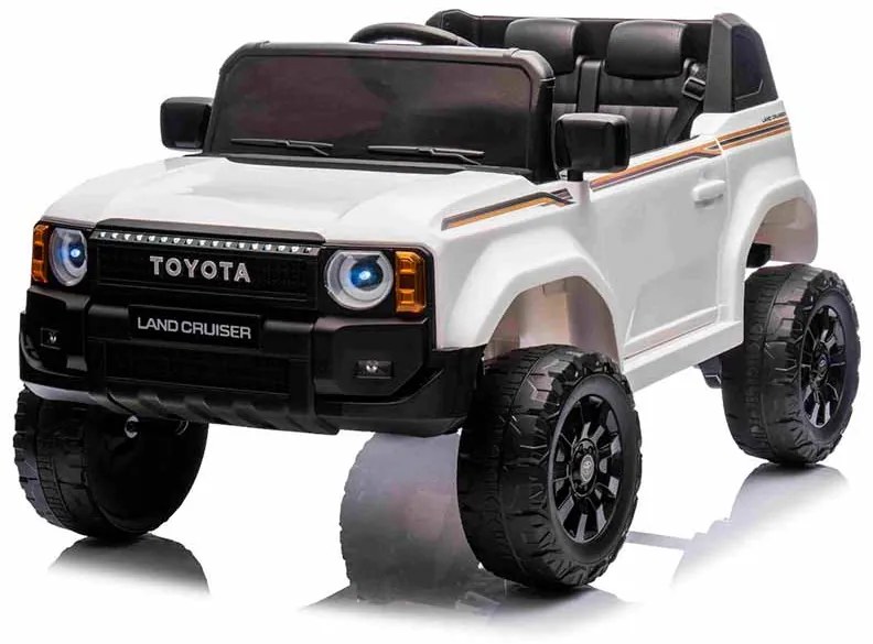 Jipe elétrico para crianças Toyota Landcruiser 12V controlo remoto de 2,4 GHz, entrada USB/AUX, Bluetooth, suspensão, bateria de lítio, luzes LED Bran