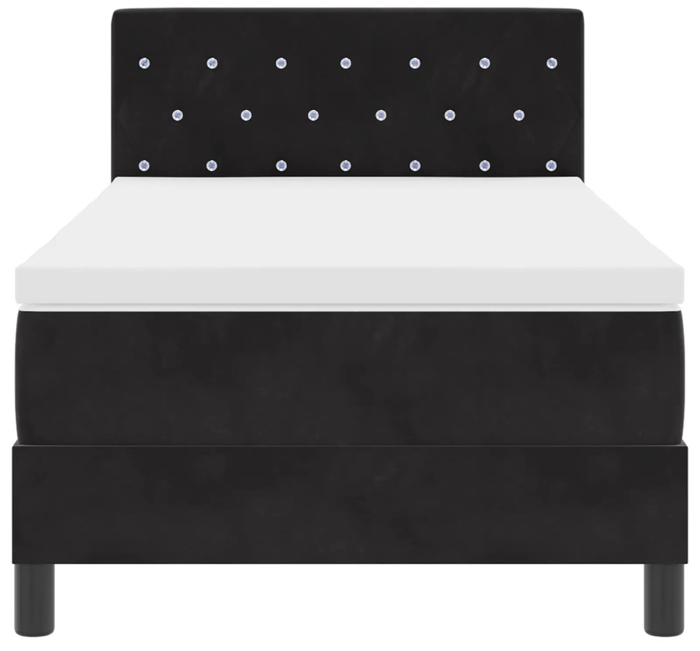Cama Box com Colchão vidaXL Preta 100x200 cm Veludo