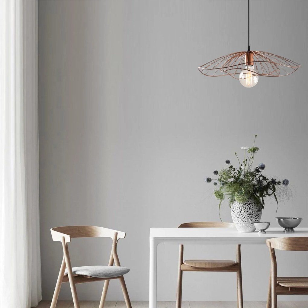 Candeeiro Chandelier Tel – Cobre – 50 cm Diâmetro, 111 cm Altura
