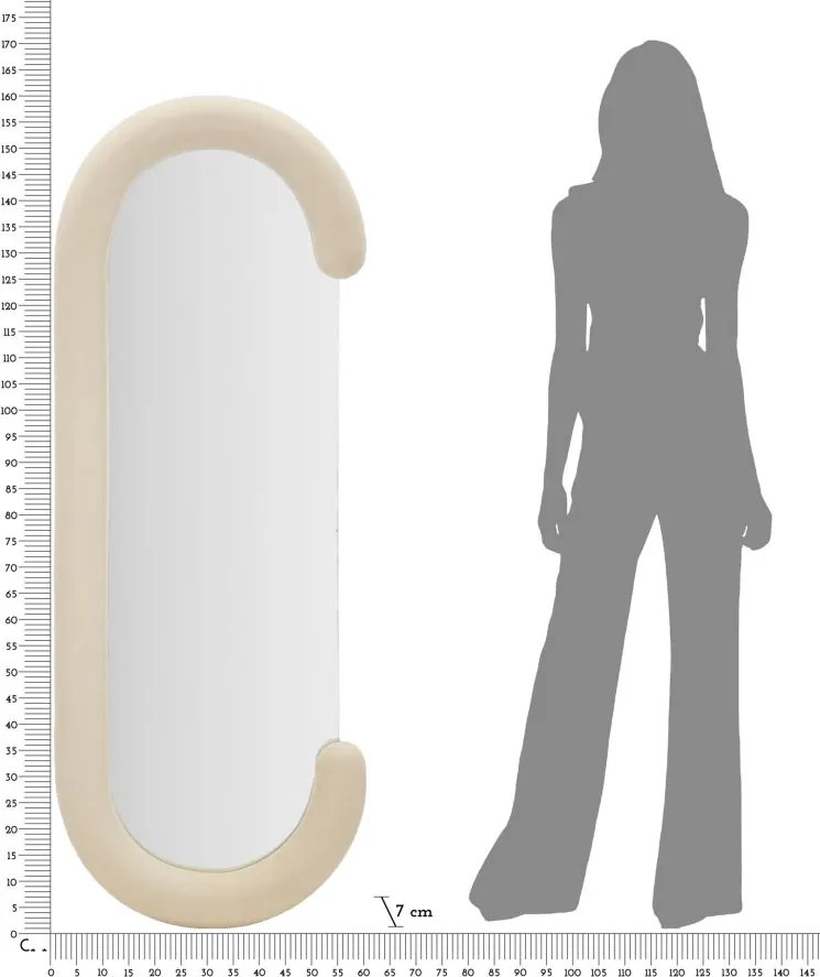 ESPELHO DE PAREDE CHANTAL 60X7X160 CM CREME