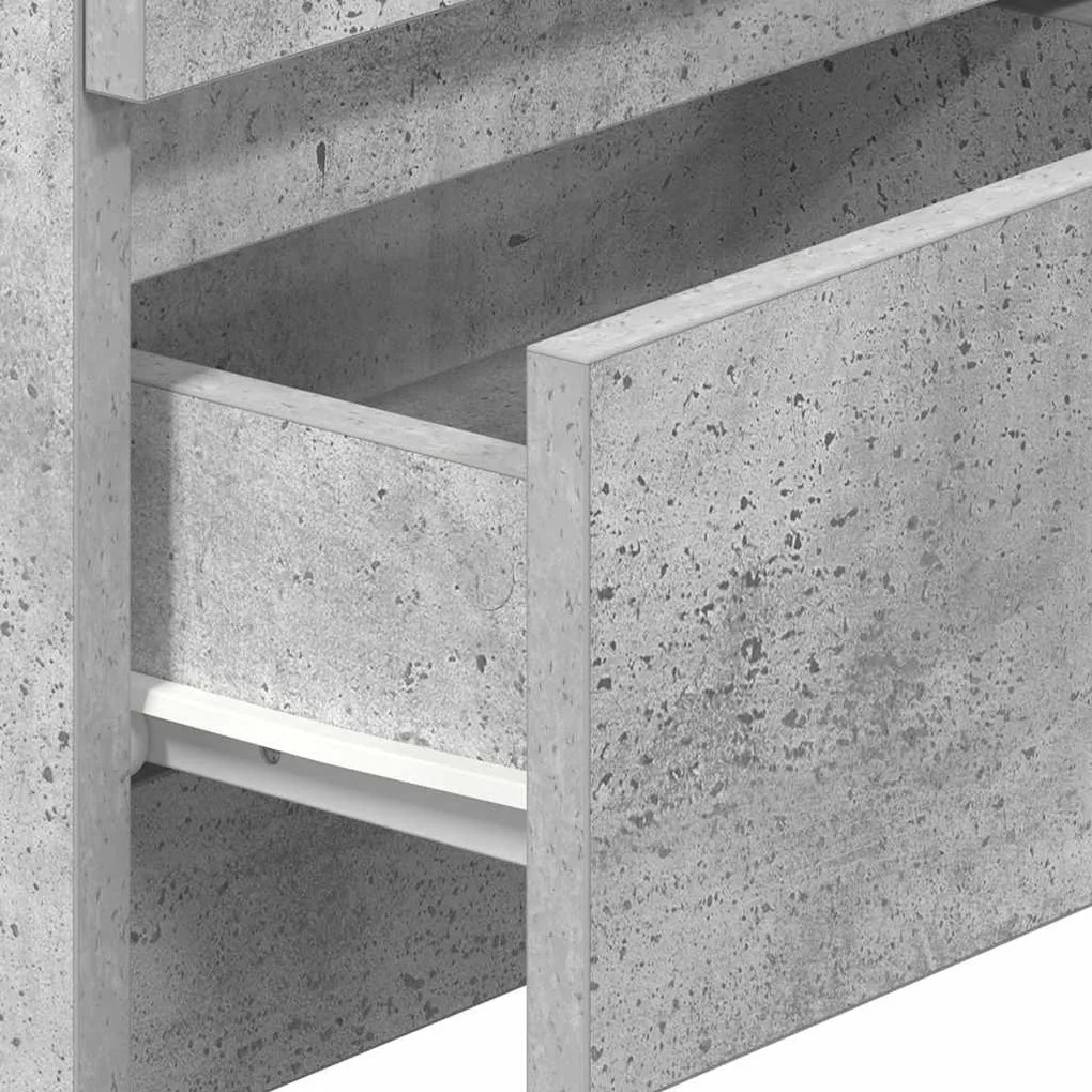 Mesas de cabeceira 2pcs c/ 2gavetas 40x33x60cm cinzento cimento
