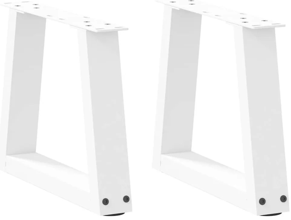 vidaXL Pés para mesa de centro em V, 2 peças, branco, 40x(30-31,3) cm, aço