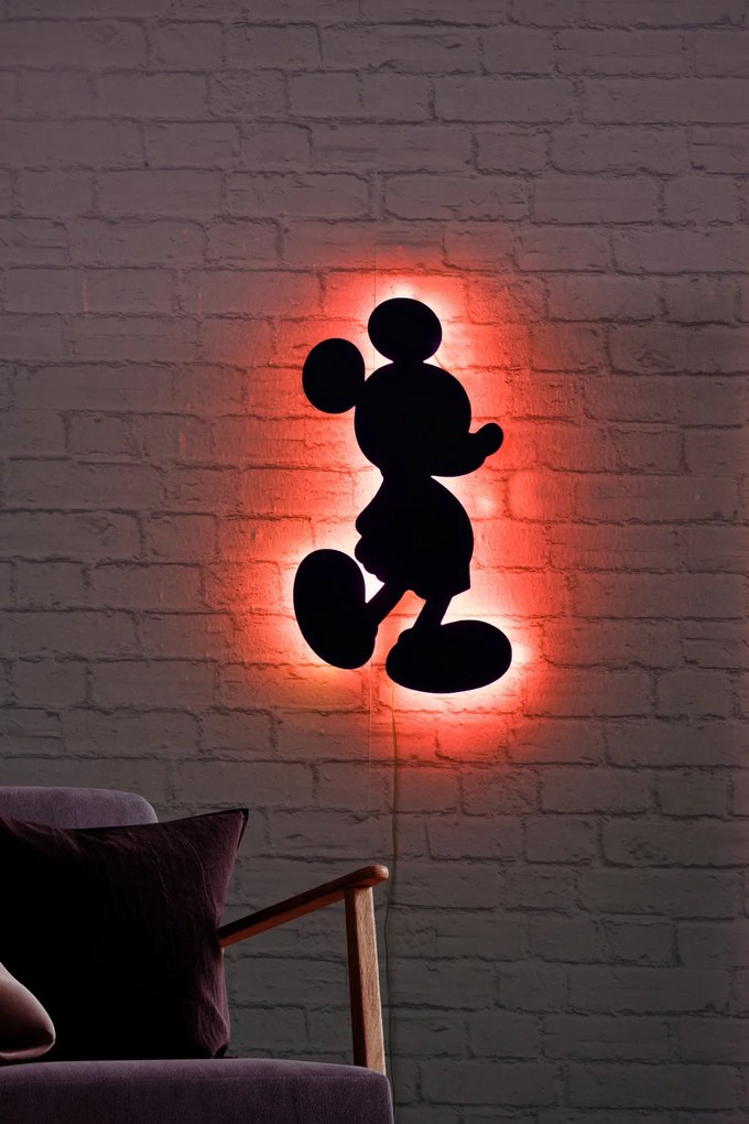 Iluminação Decorativa LED Mickey Mouse – Vermelho – 32 x 50 cm
