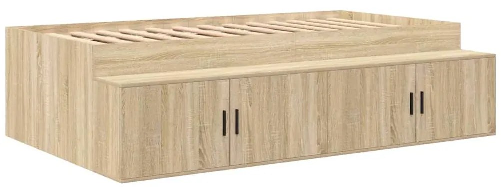 Estrutura de Cama com Armazenamento Carvalho Sonoma 100x200 cm