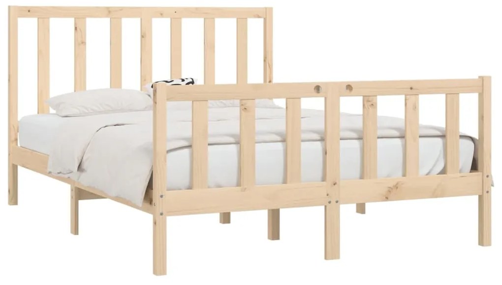 Estrutura de cama dupla pequena 4FT 120x190 cm madeira maciça