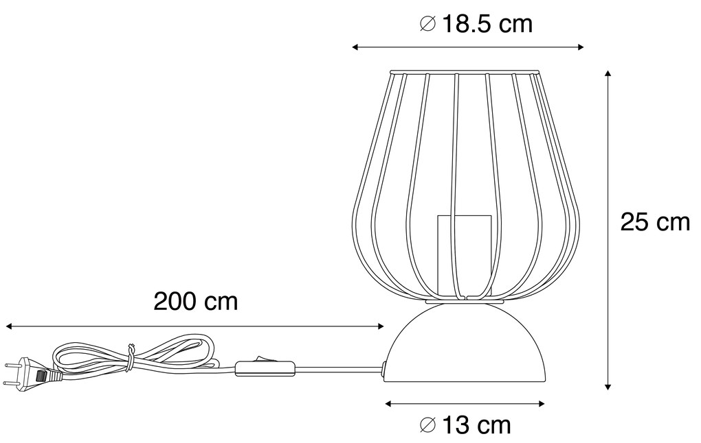 Candeeiro de mesa moderno preto aramado - Palica Moderno