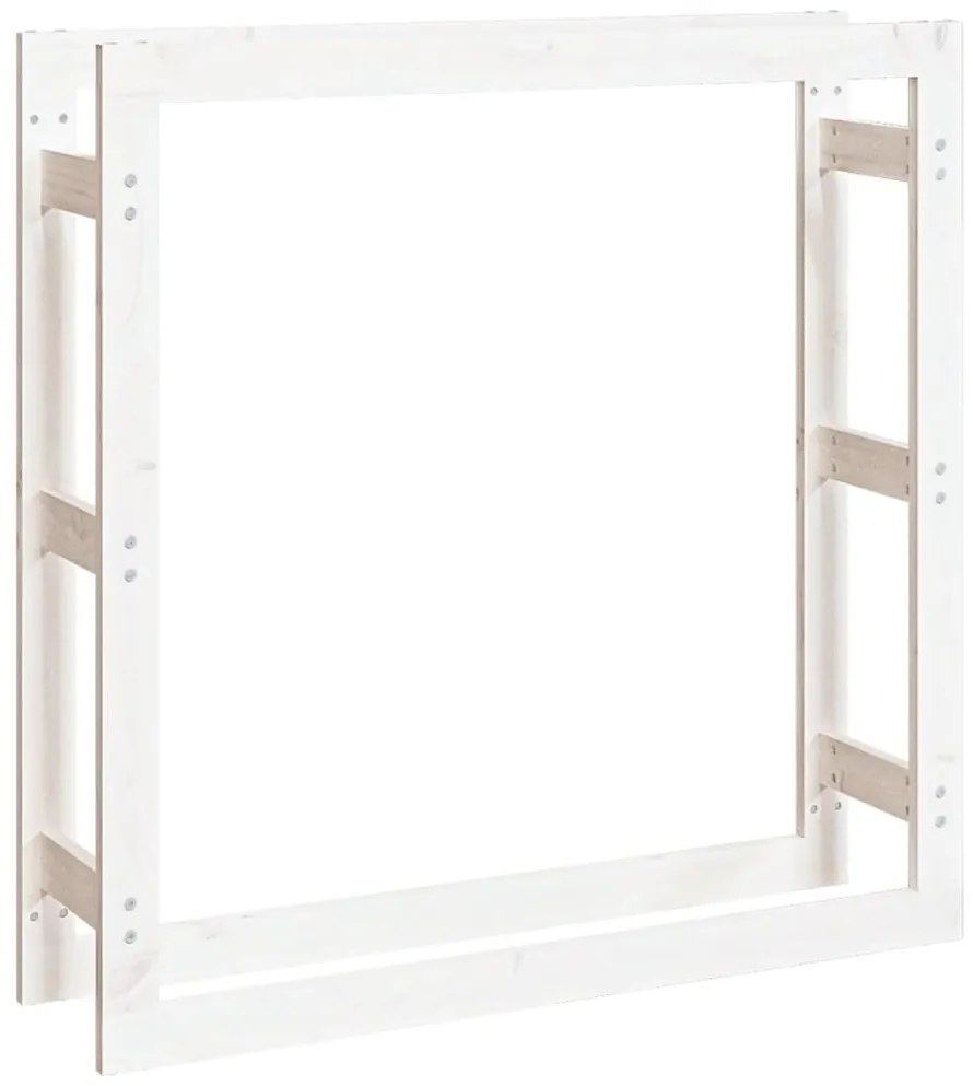 Suporte para lenha 100x25x100 cm pinho maciço branco