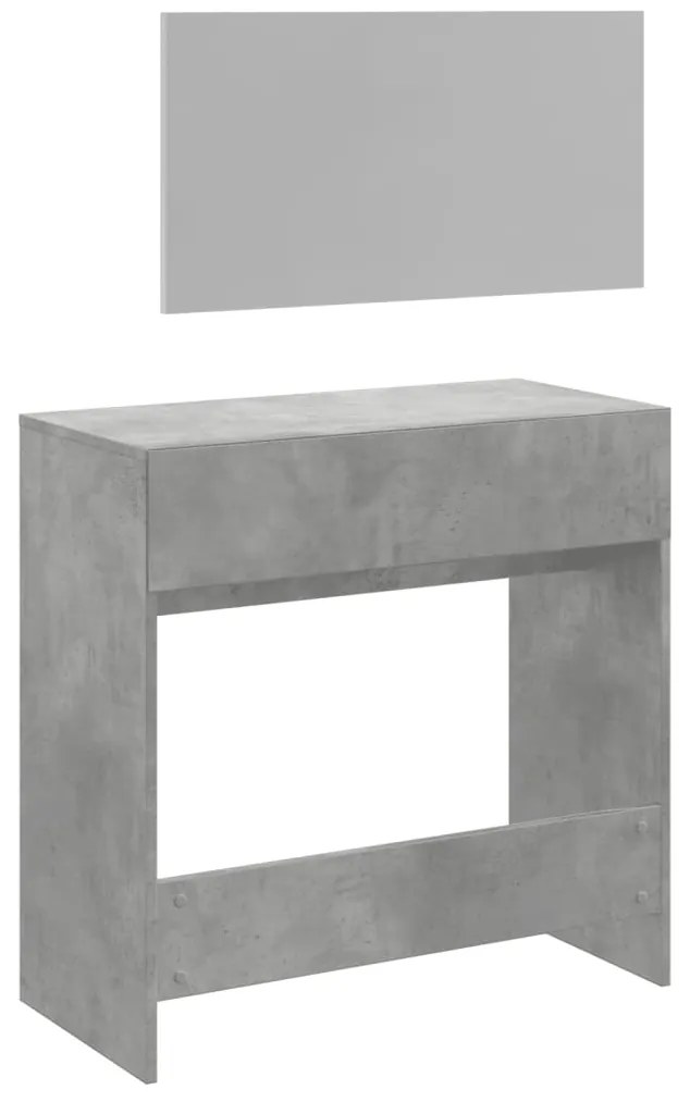 Toucador com espelho 80x39x80 cm cinzento cimento